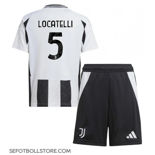 Juventus Manuel Locatelli #5 Replika babykläder Hemmaställ Barn 2024-25 Kortärmad (+ korta byxor)